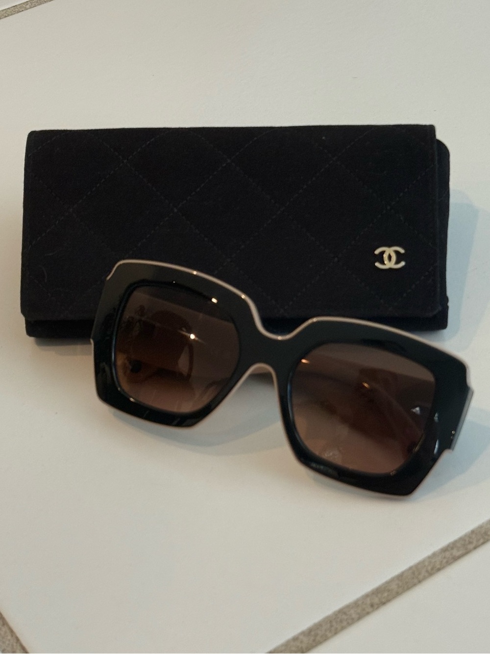 CHANEL Black Oversized Acetate Square Sunglasses 6059 with Case - 💯 AUTHENTIC